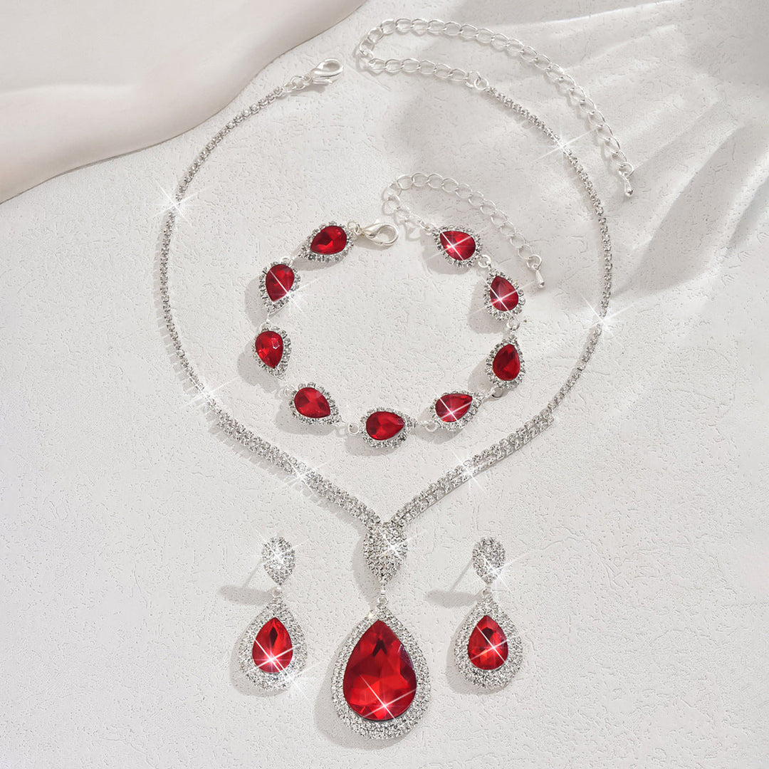 Jewelry Set White Gold | Elegant Necklace and Earring Set