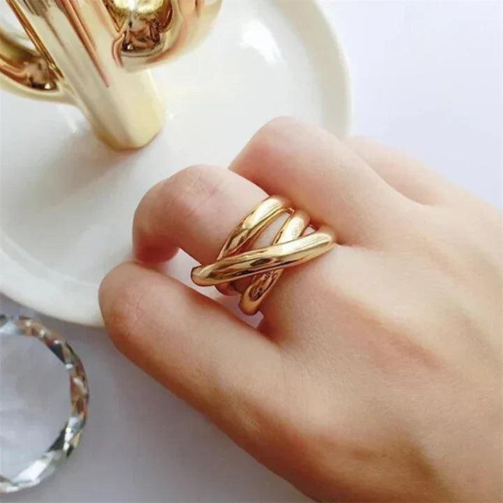 Gold Statement Ring | Elegant Orchid Inspired Design