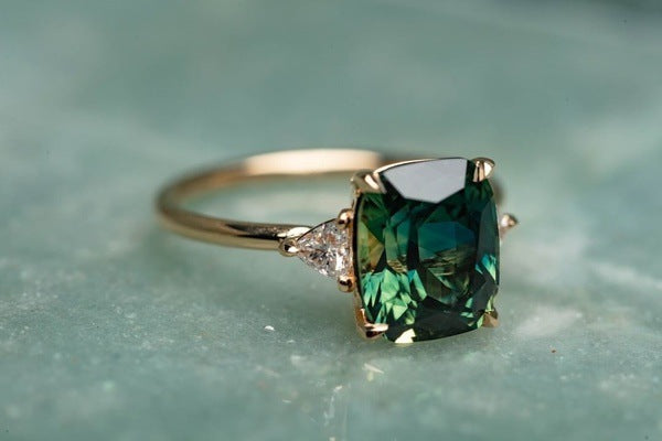 Green Gemstone Ring | Vintage Inspired Gold Statement Ring