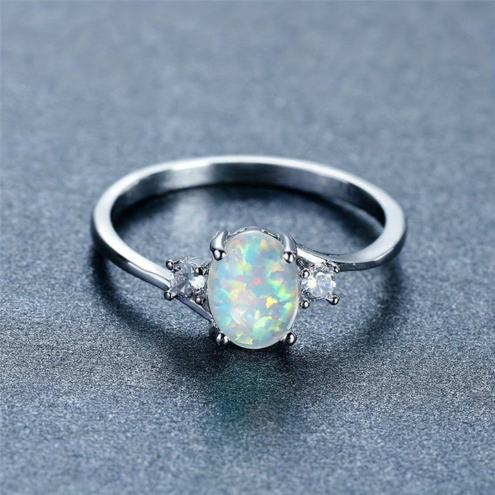 White Gold Opal Ring | Elegant Statement Jewelry for Women