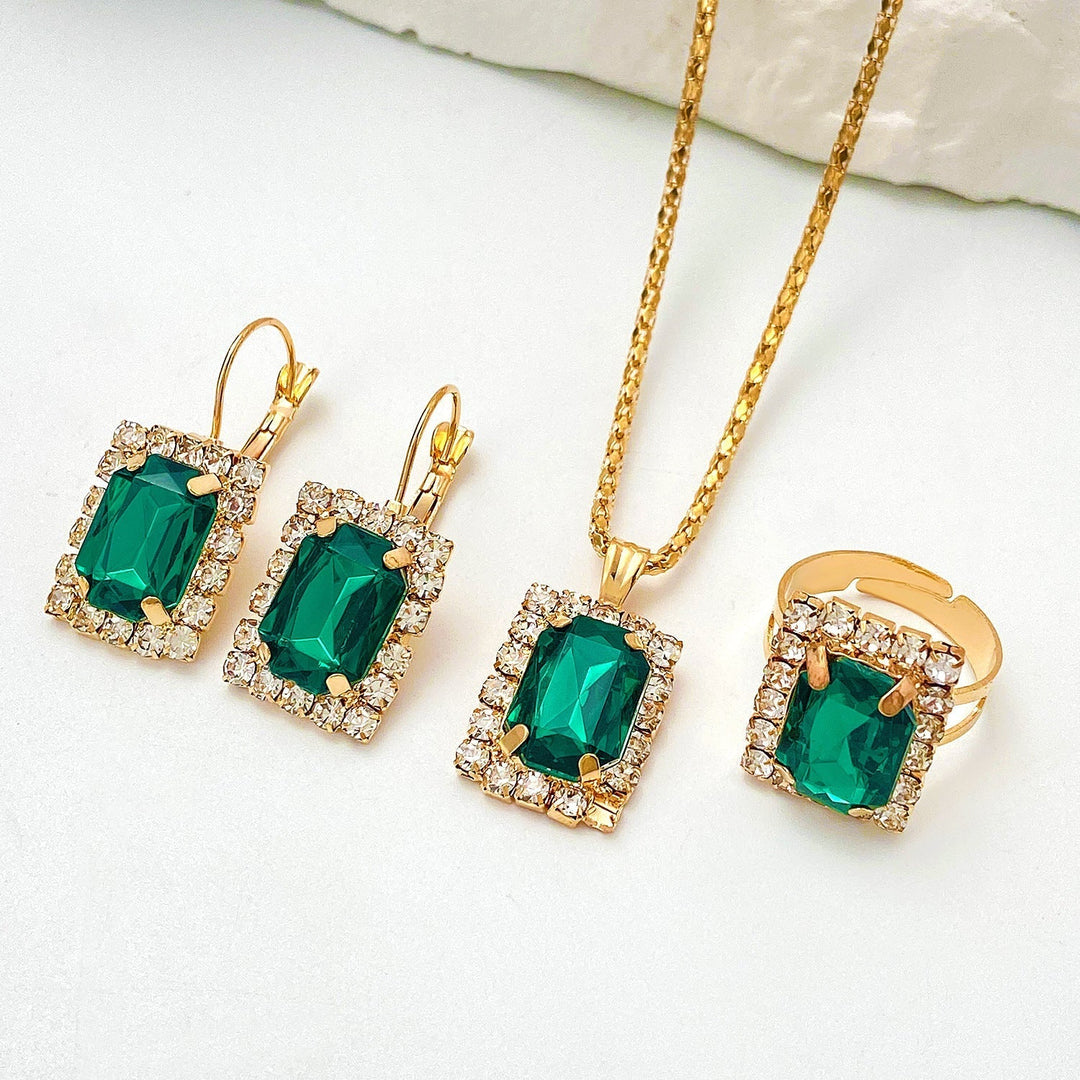 White Gold Jewelry Set | Elegant Necklace Earrings for Women