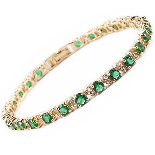 Tennis Bracelet Gold with Emerald Stones | Elegant Everyday Jewelry