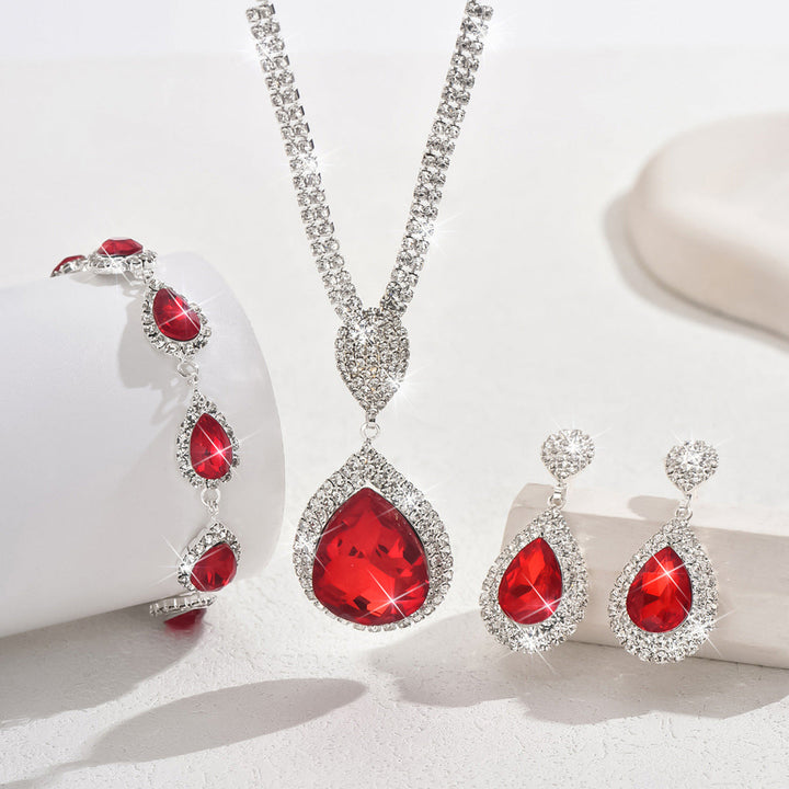 Jewelry Set White Gold | Elegant Necklace and Earring Set