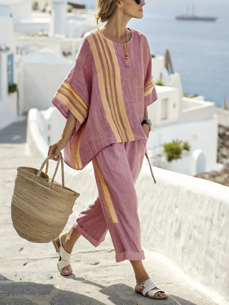 Linen Two Piece Set for Women - Relaxed Bohemian Resort Wear