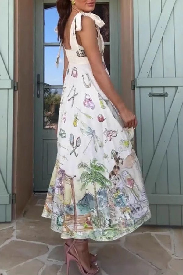 Printed Maxi Dress for Women - Elegant Floor Length Dress
