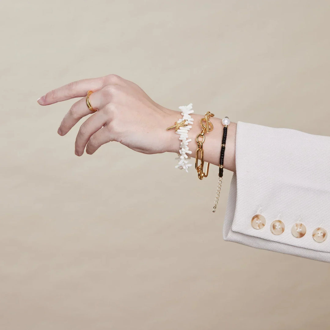 Gold T-Bar Chain Bracelet | Elegant Link Bracelet for Women