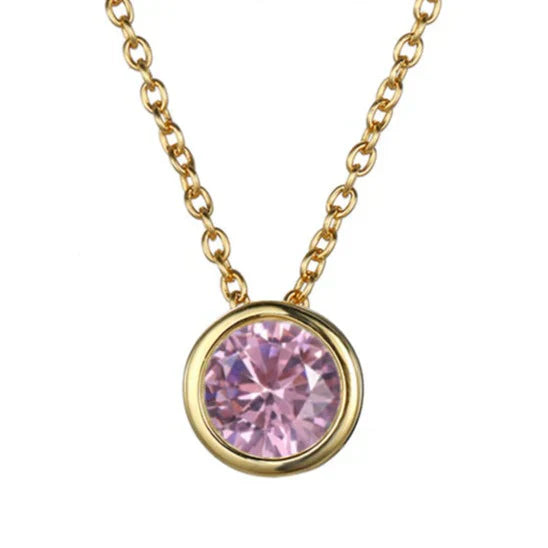 Birthstone Necklace Gold Personalized Pendant | Dainty Layering Jewelry
