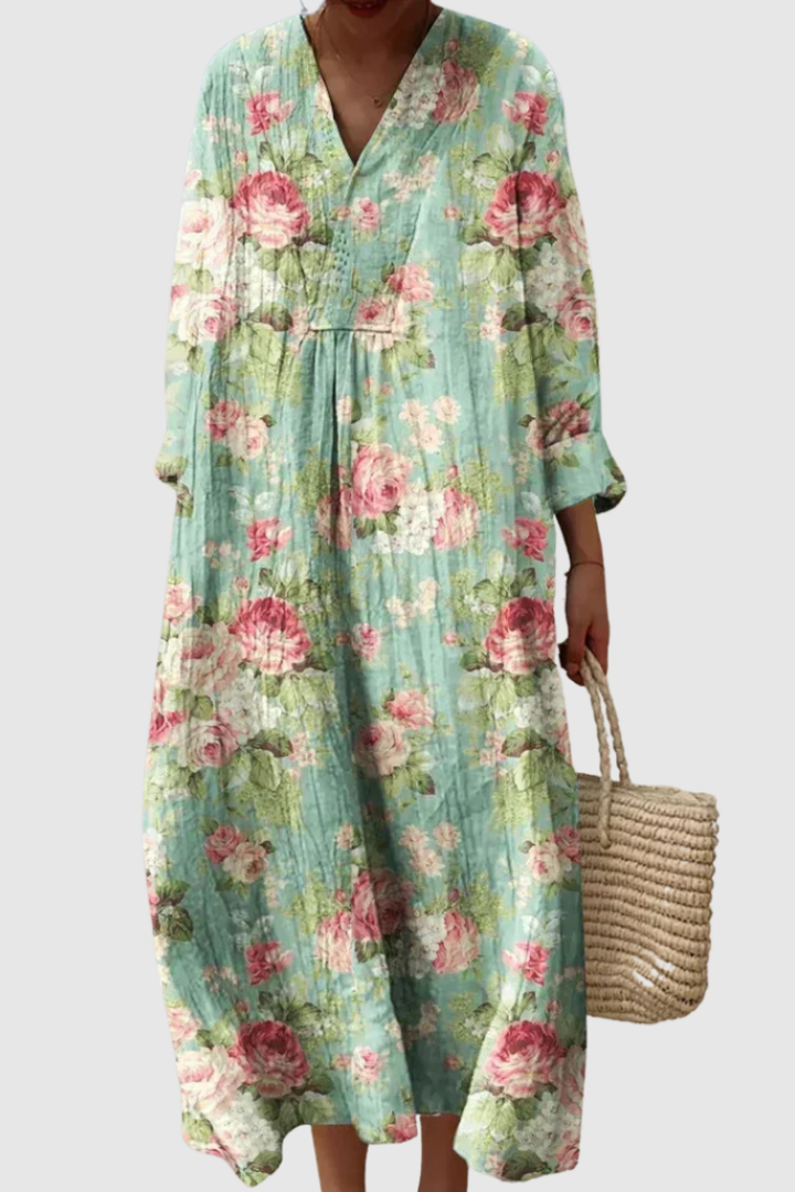 Blossom Print Dress - Lightweight Tunic Dress for Women