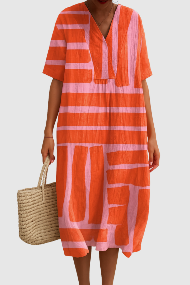 Lightweight Printed Dress for Women | Relaxed Fit Summer Dress