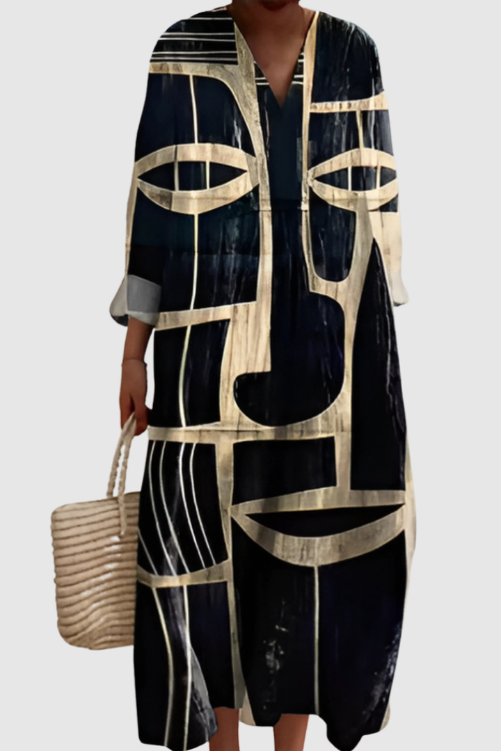 Prism Print Dress - Relaxed Fit Summer Dress with Artistic Print