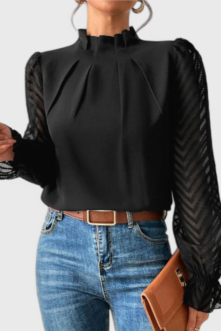Nautical Blouse With Elegant Accents for Women
