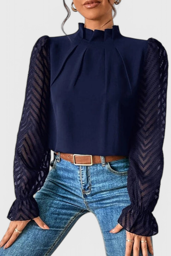 Nautical Blouse With Elegant Accents for Women