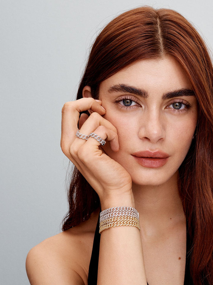 Gold Pave Cuban Link Bracelet for Women | Everyday Luxury