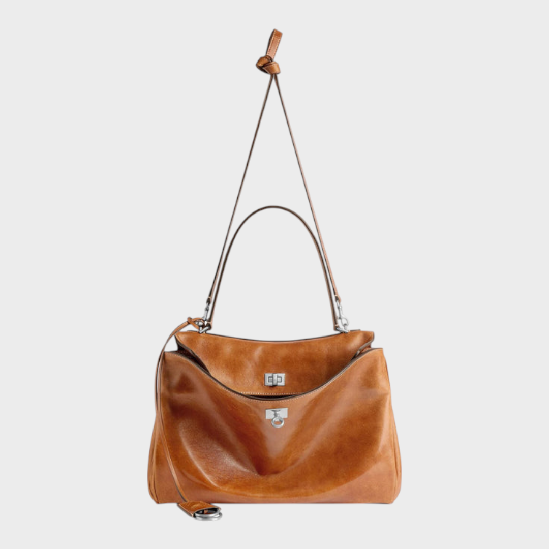 Leather Handbag Women - Minimalist Soft Genuine Leather Shoulder Bag