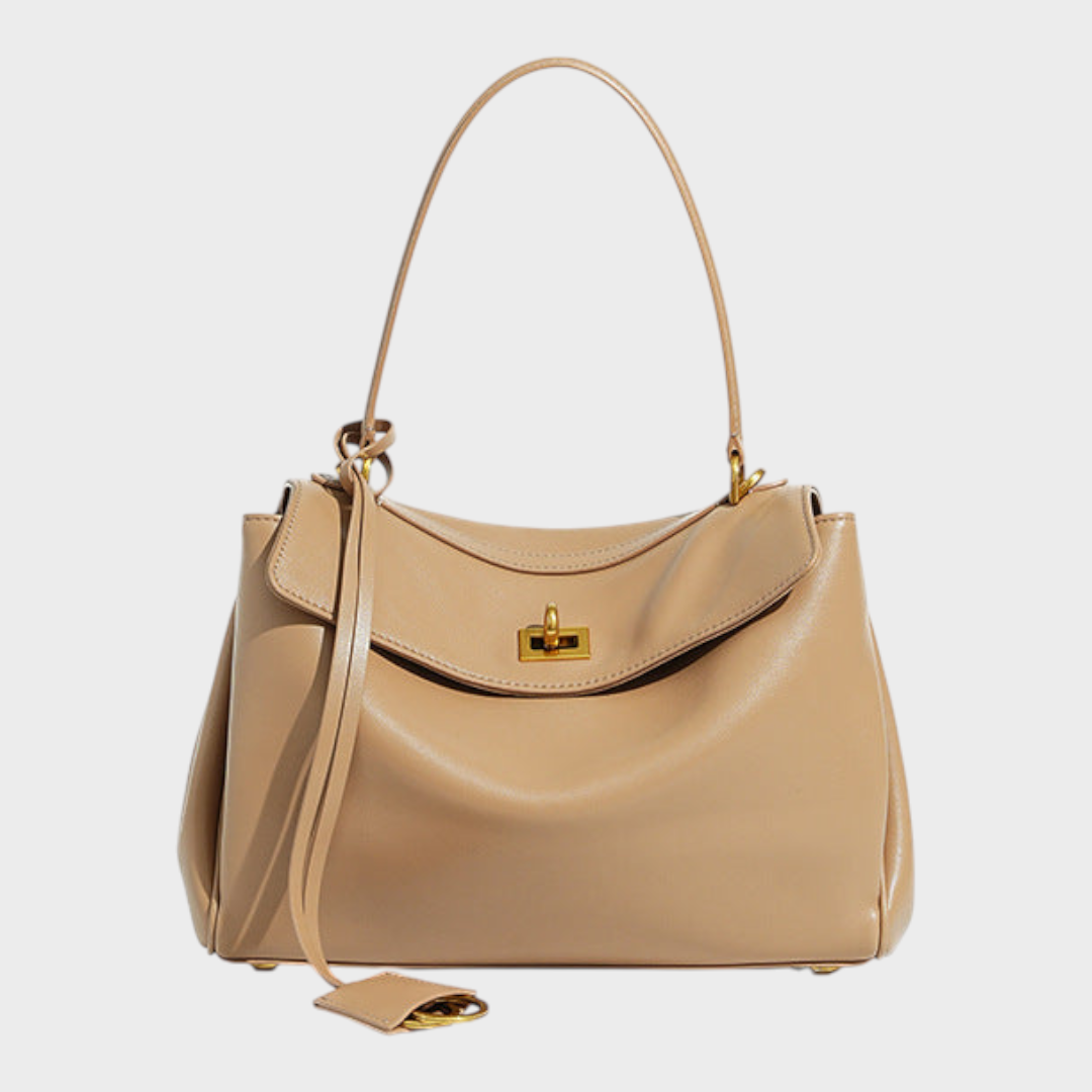 Leather Handbag Women - Minimalist Soft Genuine Leather Shoulder Bag