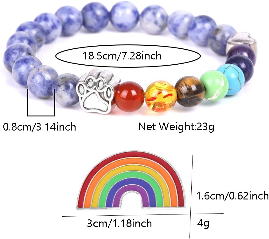 Chakra Bracelet - Colorful Beaded Stretch Bracelet for Women