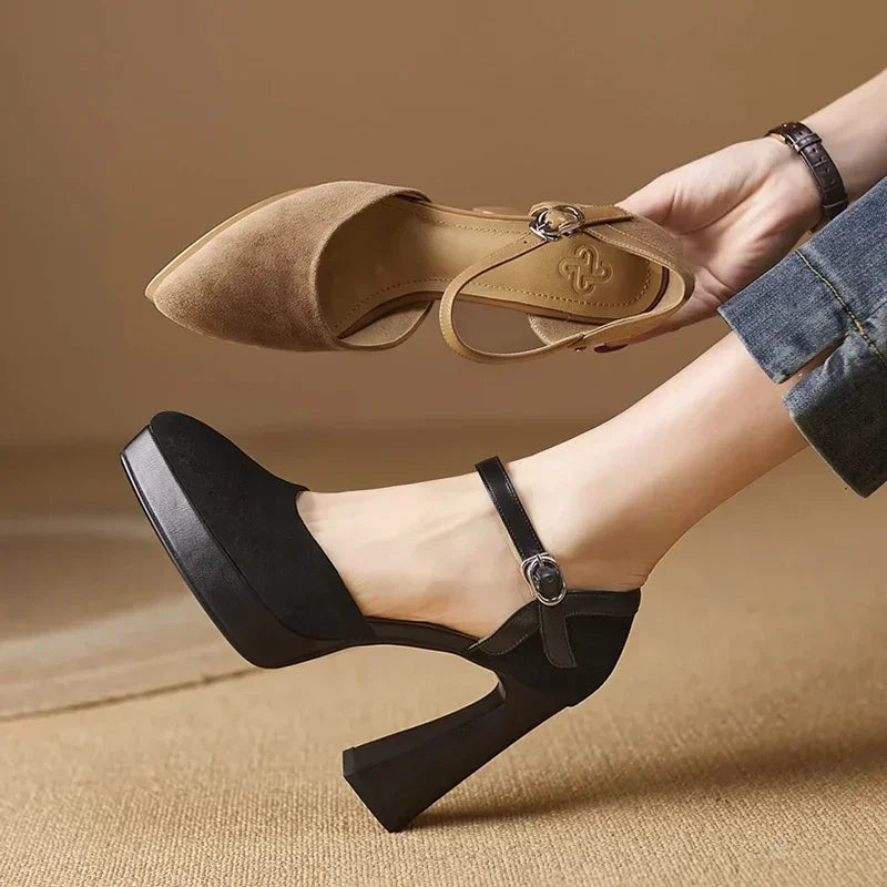 Mary Jane Heels for Women - Classic Ankle Strap Pumps