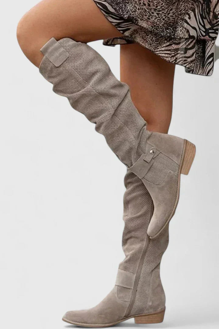 Orthopedic Ankle Boots with Side Zipper and Buckle Detail