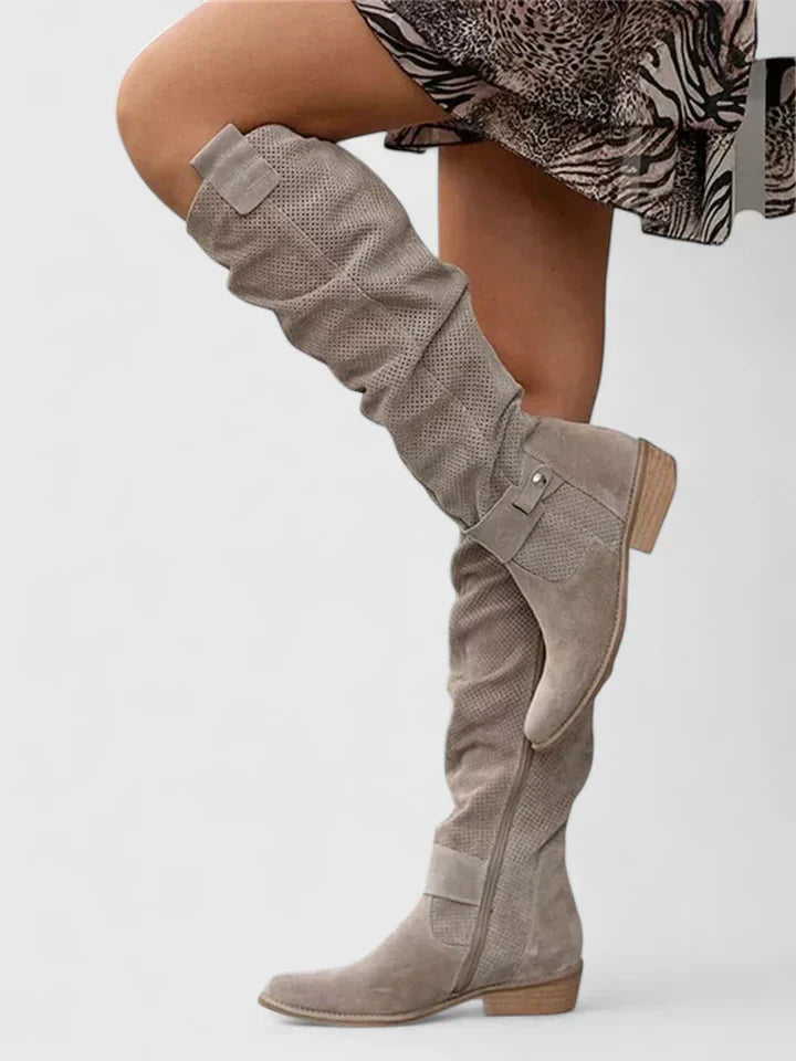 Orthopedic Ankle Boots with Side Zipper and Buckle Detail