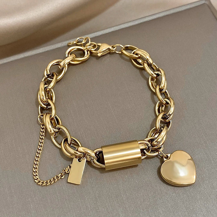 Chunky White Gold Bracelet - Statement Cuff for Women