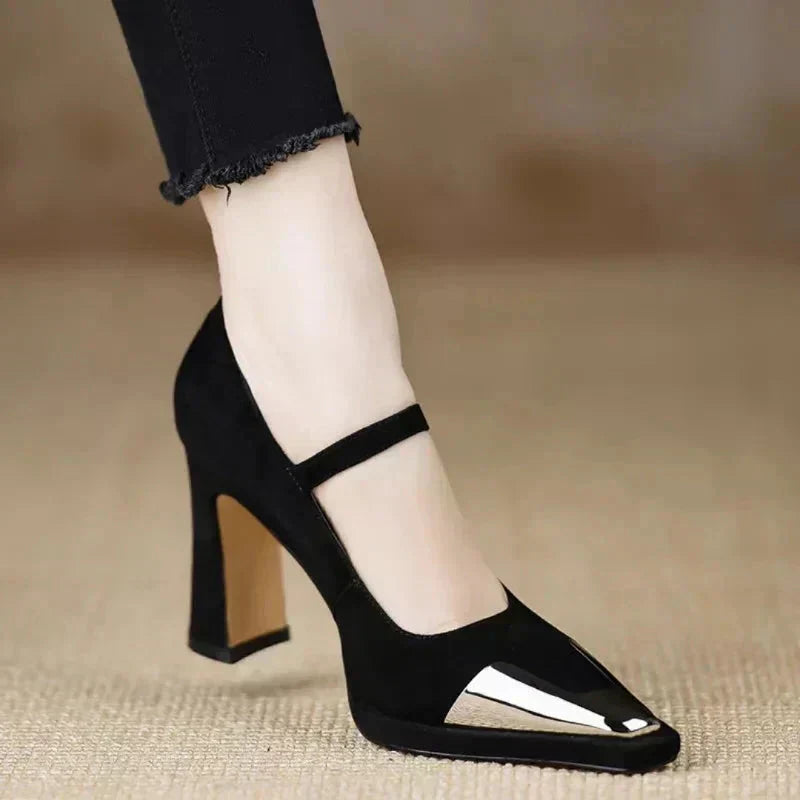 Mary Jane Pumps with Ankle Strap for Women