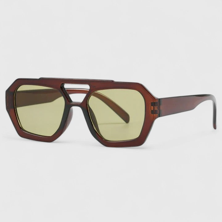 Leopard Print Sunglasses with Double Bridge Design for Women