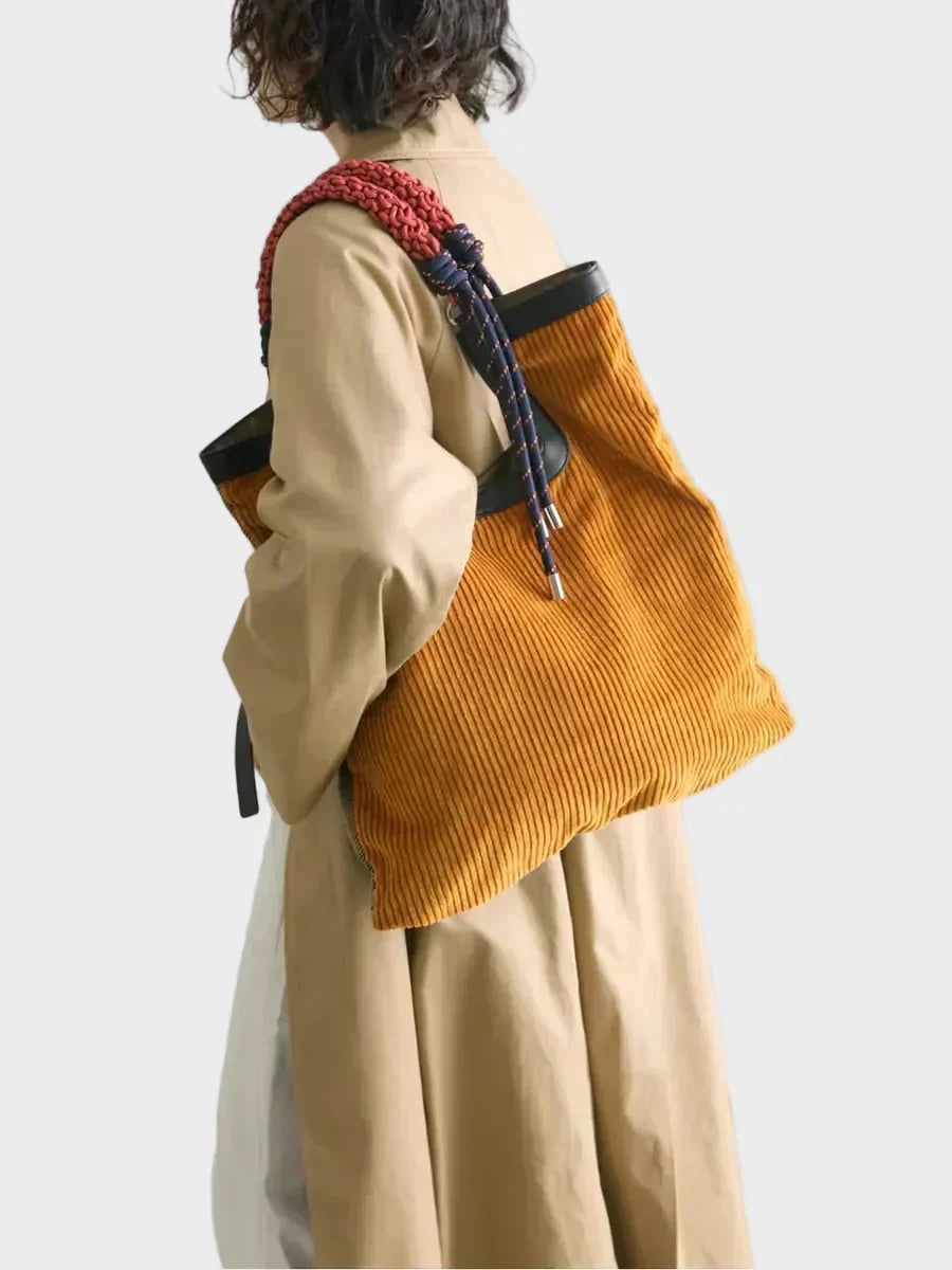 Bucket Leather Bag - Everyday Tote with Rope Handles