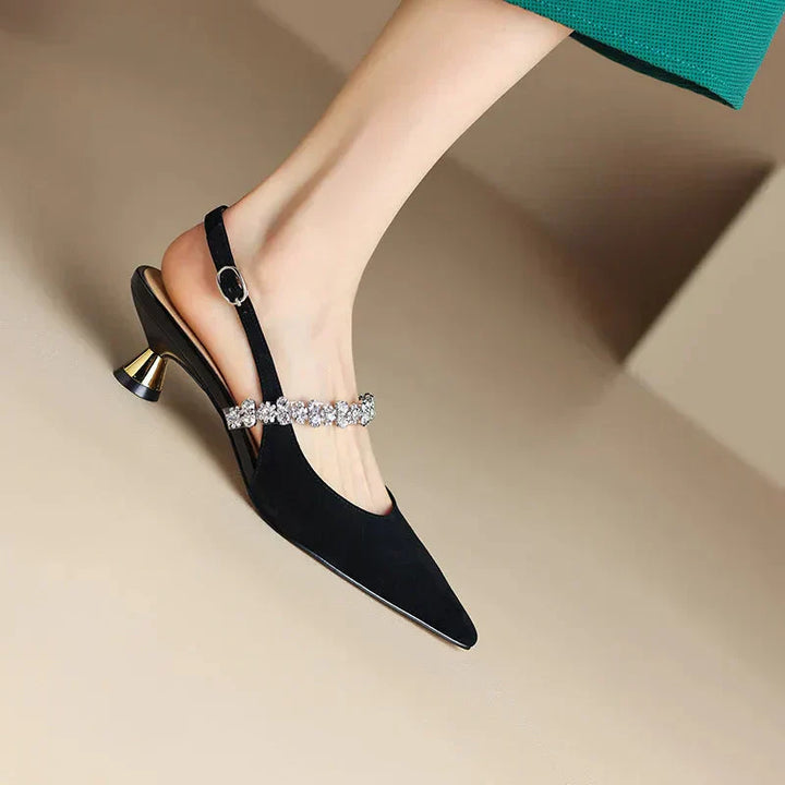 Mary Jane Pumps with Ankle Strap - Comfortable Low Heel Shoes