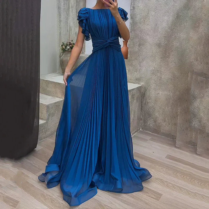 Pleated Evening Dress for Women | Elegant Maxi Dress