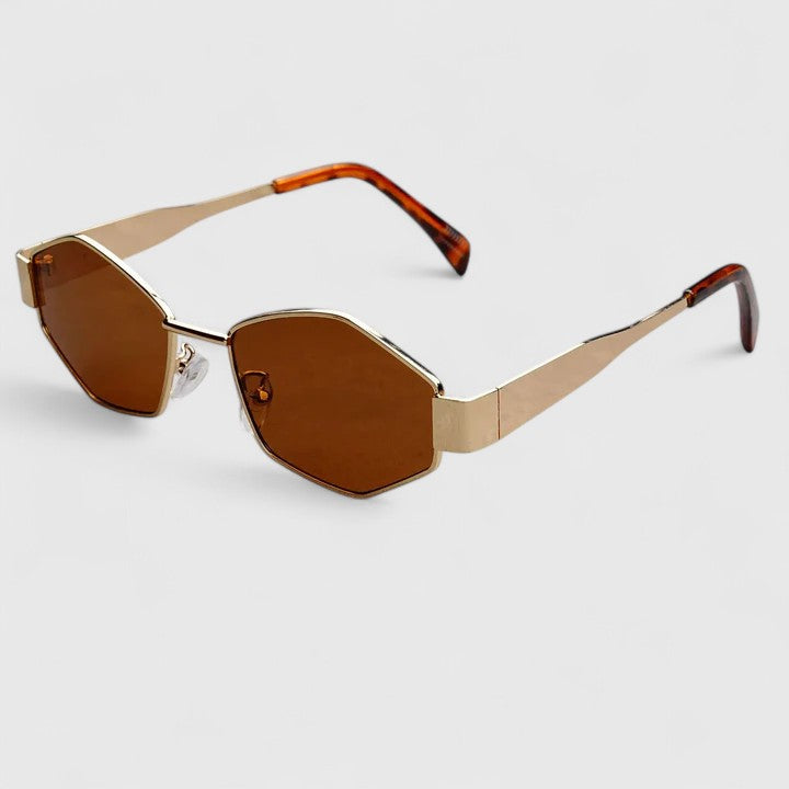 Hexagon Sunglasses Women Vintage Metal Frame UV Protection