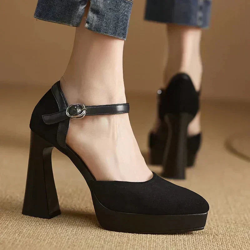 Mary Jane Heels for Women - Classic Ankle Strap Pumps