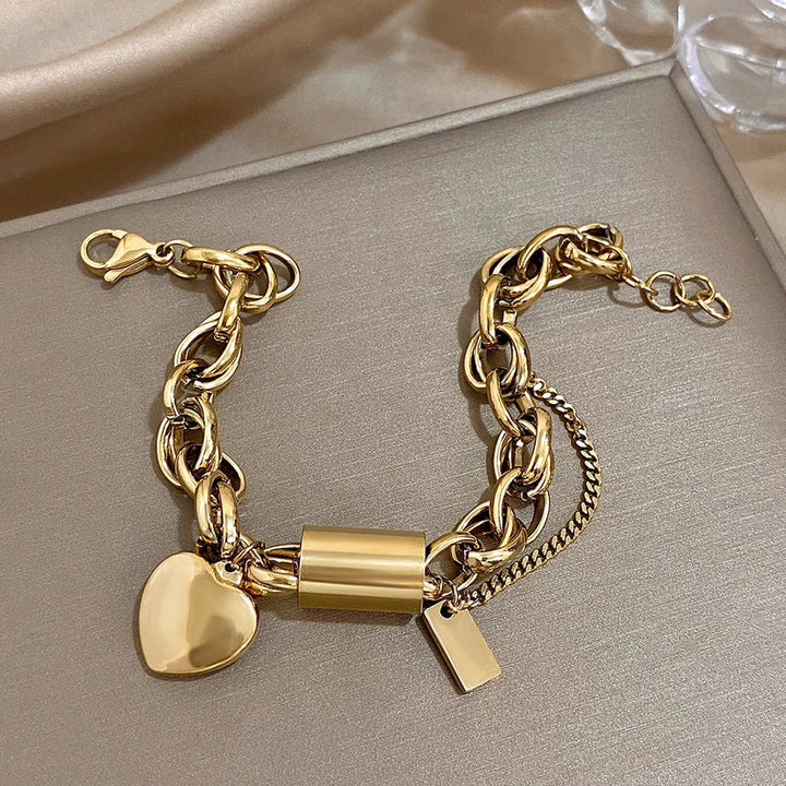 Chunky Gold Bracelet Statement Cuff for Women