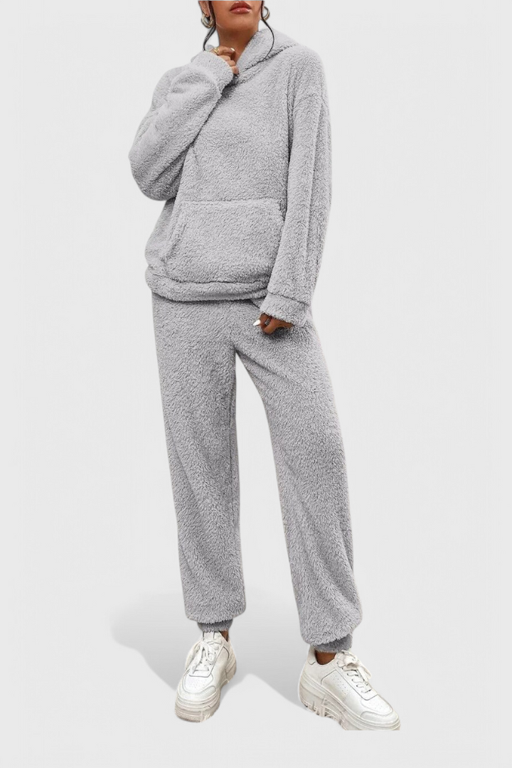 Cozy Teddy Lounge Set - Two Piece Hoodie and Pants