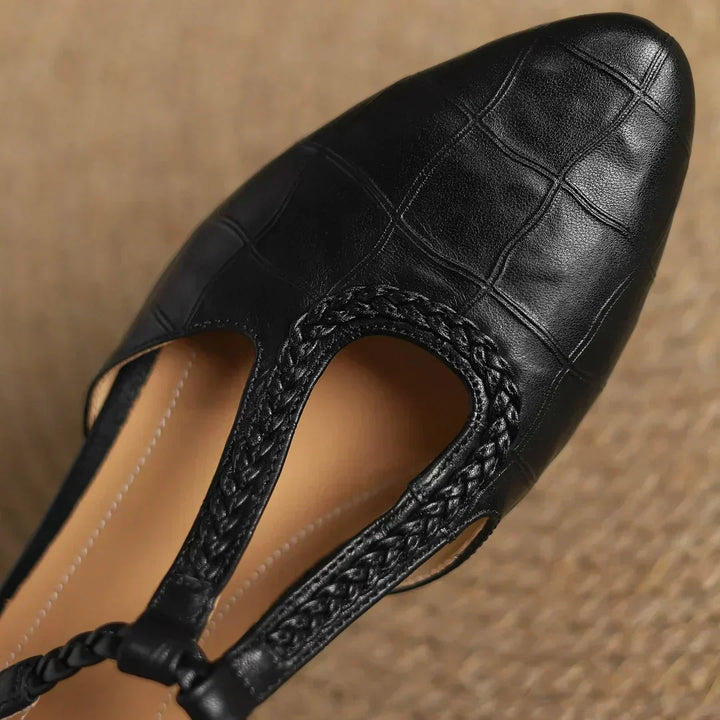 Leather Mary Jane Flats | Classic Ankle Strap Shoes