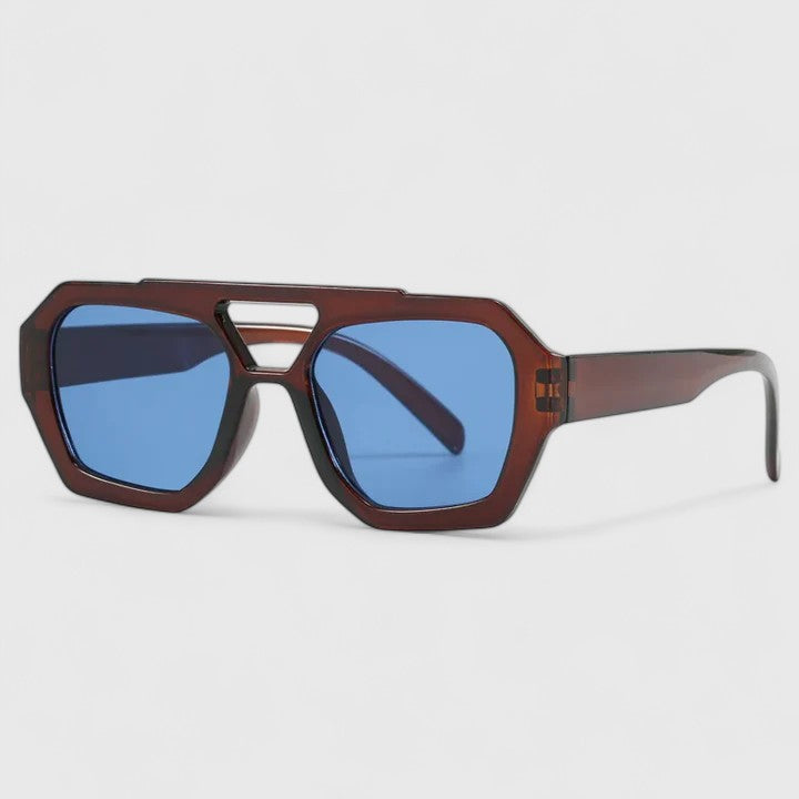 Leopard Print Sunglasses with Double Bridge Design for Women