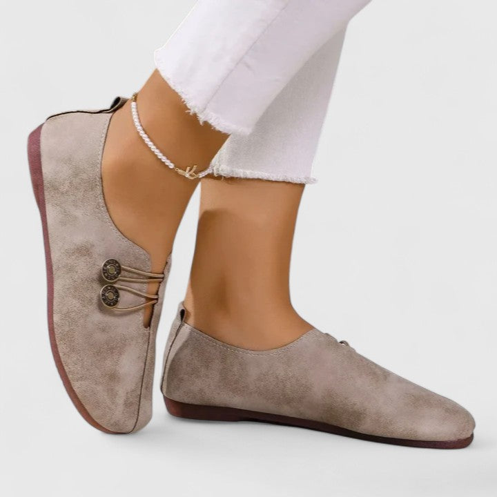 Women's Leather Loafers - Comfortable Slip On Flats