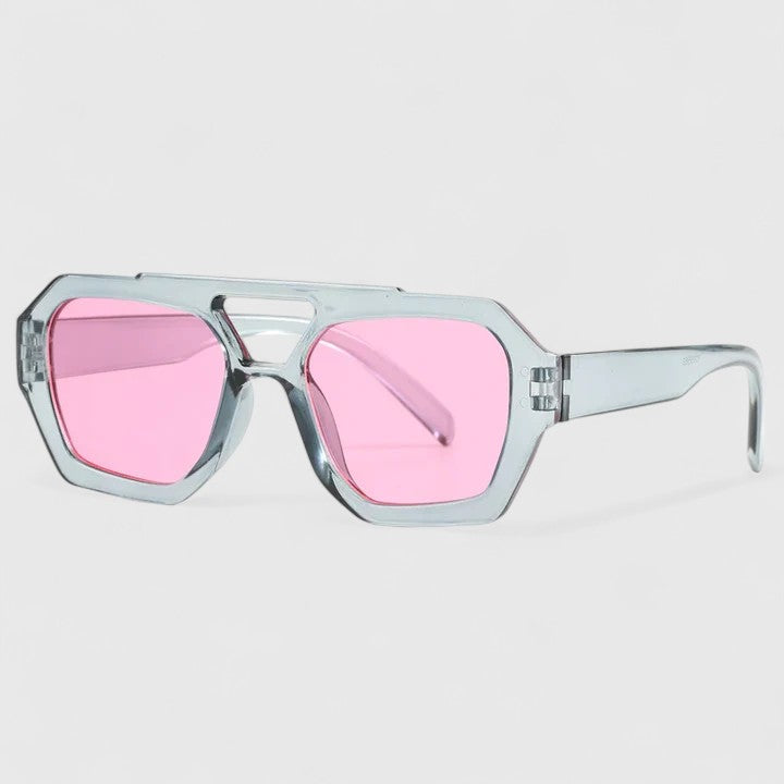 Leopard Print Sunglasses with Double Bridge Design for Women