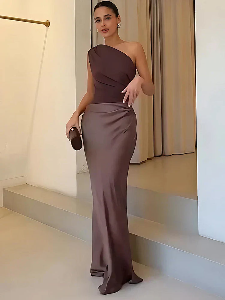 Maxi Dress in Satin - Elegant Long Dress for Women