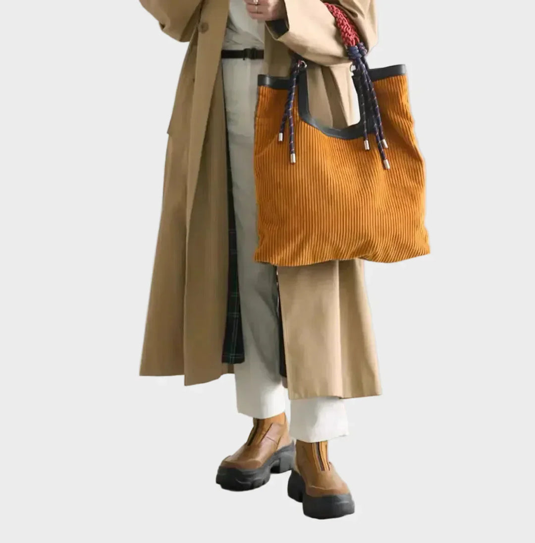 Bucket Leather Bag - Everyday Tote with Rope Handles