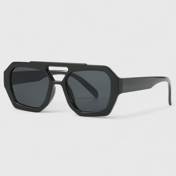 Leopard Print Sunglasses with Double Bridge Design for Women