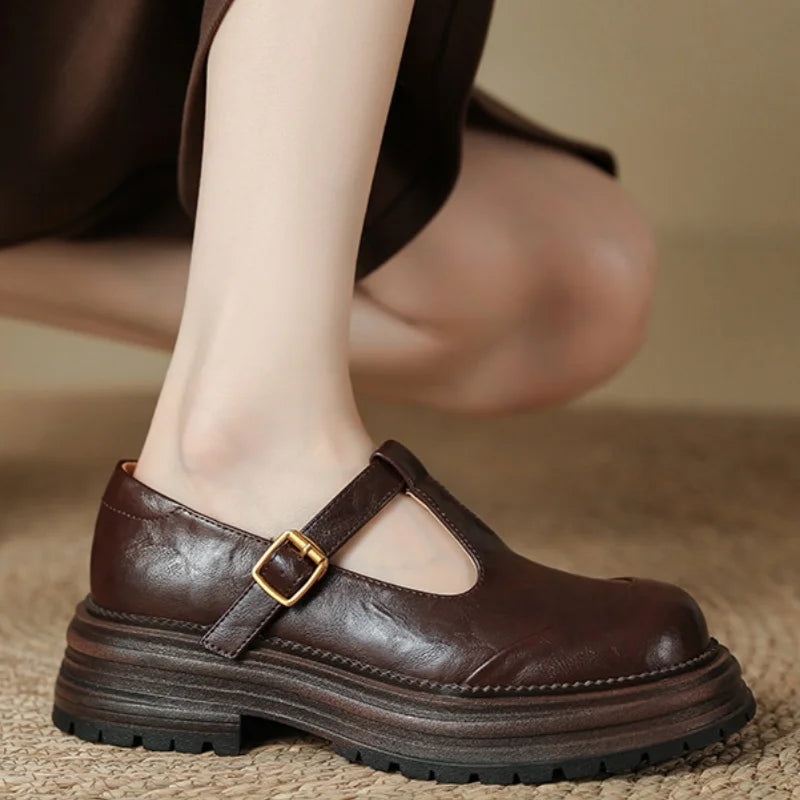 T-Bar Mary Jane Flats - Classic Comfortable Shoes for Women