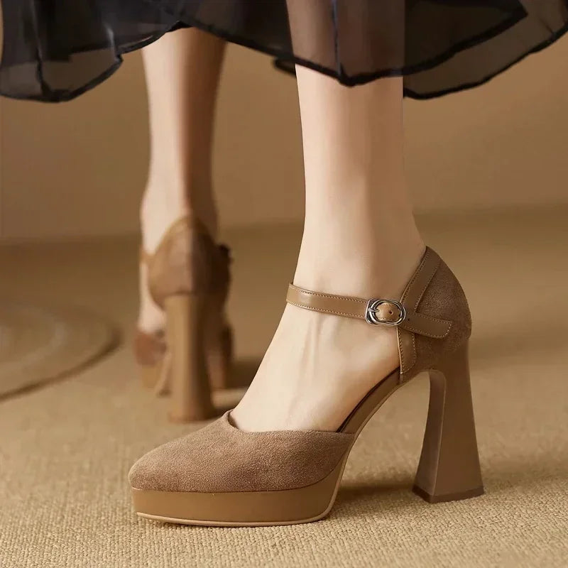 Mary Jane Heels for Women - Classic Ankle Strap Pumps