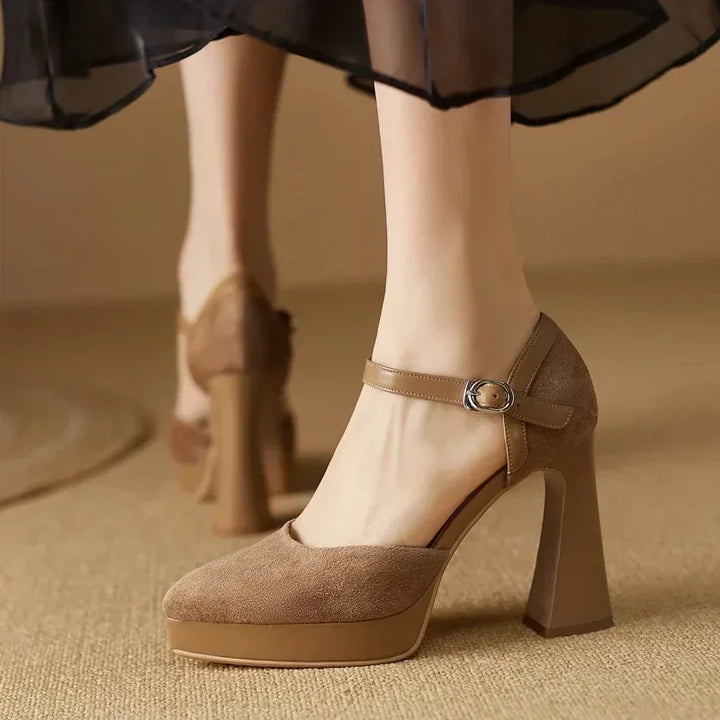 Mary Jane Heels for Women - Classic Ankle Strap Pumps