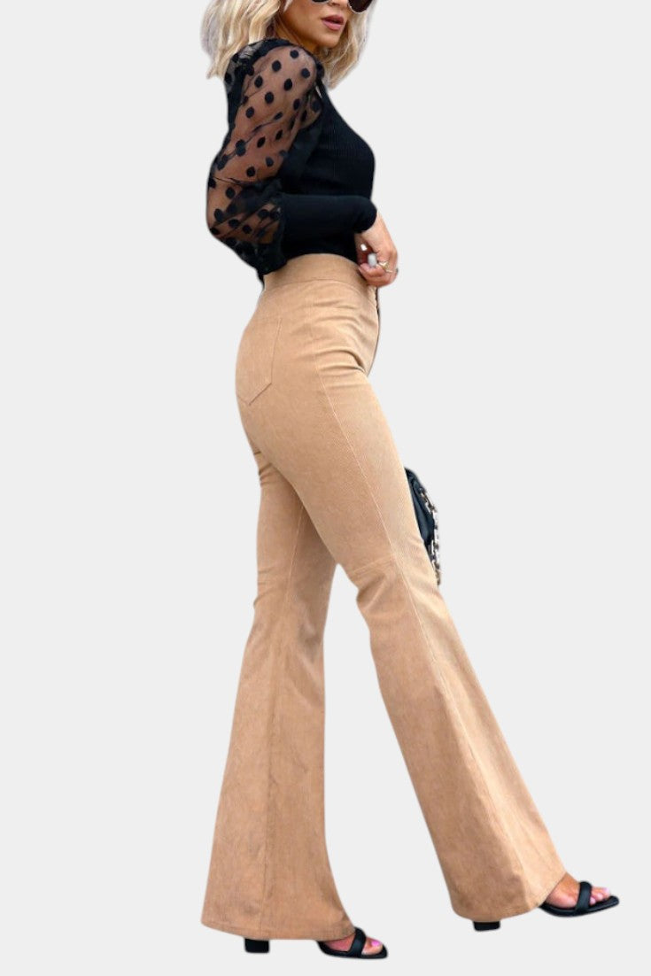 Wide Leg Velvet Pants High Waisted Trousers for Women