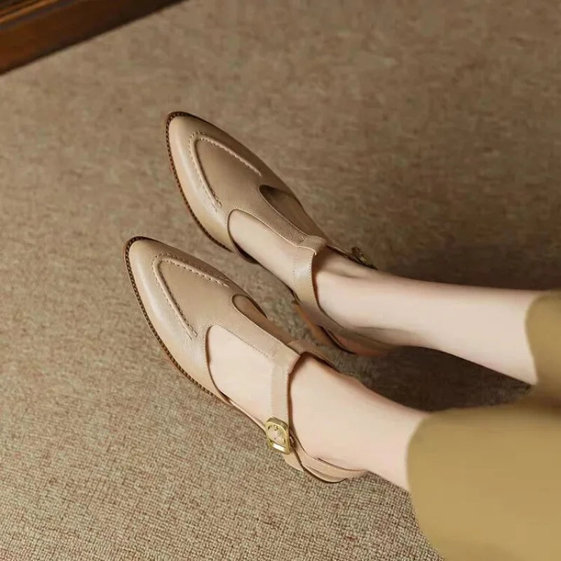 Mary Jane Shoes With Buckle Strap | Classic Comfort Flats