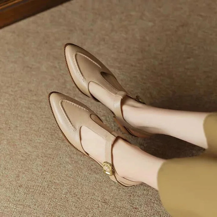 Mary Jane Shoes With Buckle Strap | Classic Comfort Flats