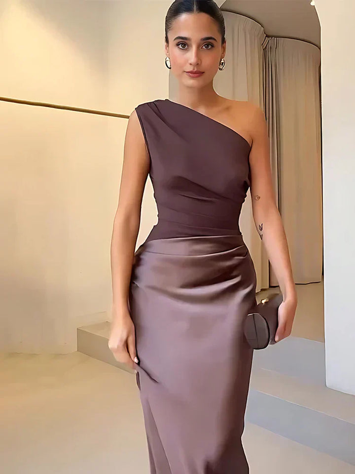 Maxi Dress in Satin - Elegant Long Dress for Women