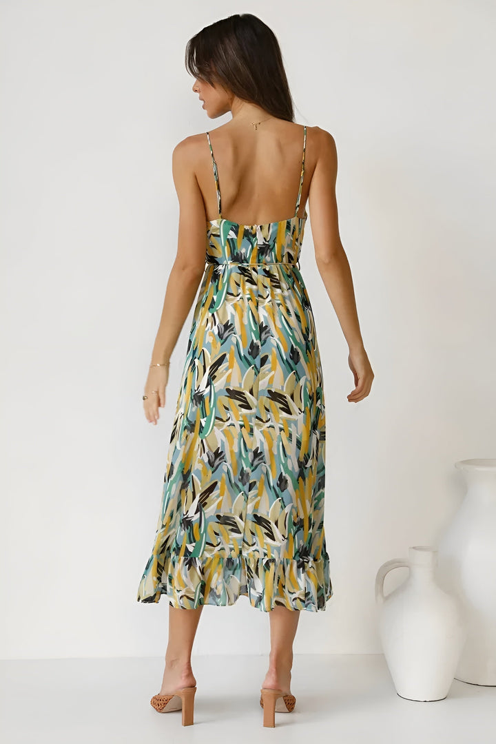 Patterned Spring Dress for Women - Elegant Floral Print Dress