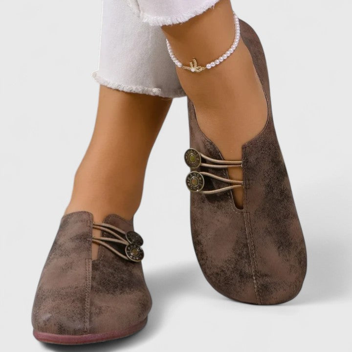 Women's Leather Loafers - Comfortable Slip On Flats