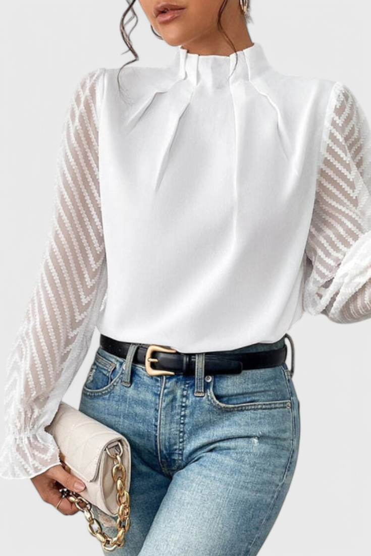 Nautical Blouse With Elegant Accents for Women